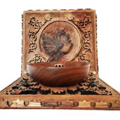 Wooden jewelry bowl, Iranian wood carving jewelry box