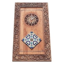 Rectangular wood carving wall clock - Handicrafts365.com
