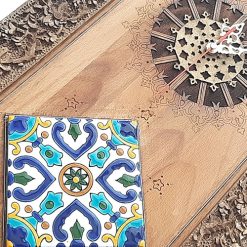 Rectangular wooden wall clock made by mohammad mehdi tavakol