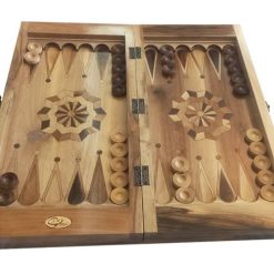 Persian wood carved backgammon