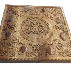 Wood Carved Backgammon Set