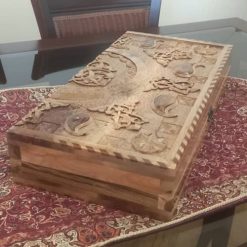hand-carved wooden backgammon
